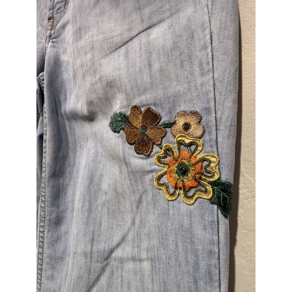 Vintage Express X2 Denim Floral Embroidered Bootcut Jeans Light Wash Y2K Size 30